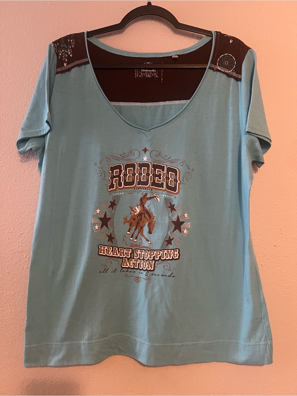 Panhandle Rodeo Graphic Short-Sleeve Tee - Light Blue Size XXL